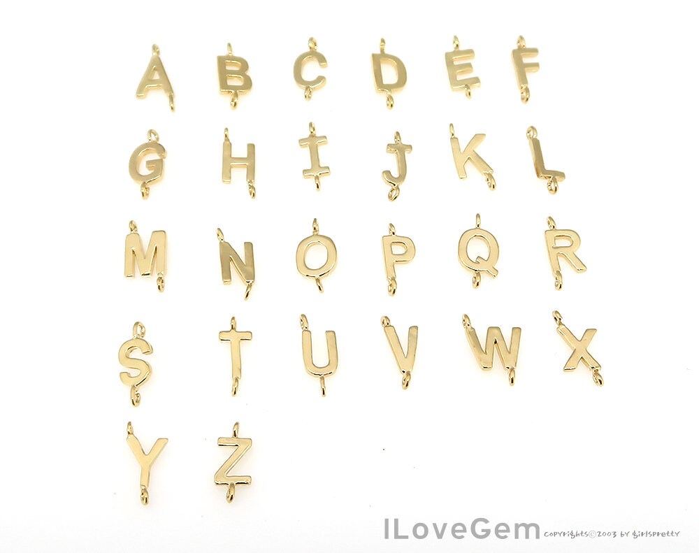 Gold Letter Charms, Personalized Charm, Initial Bracelet Connector, Mini  Pendant Charms for Necklace Alphabet 9x11mm ALPH-10 , A-132 