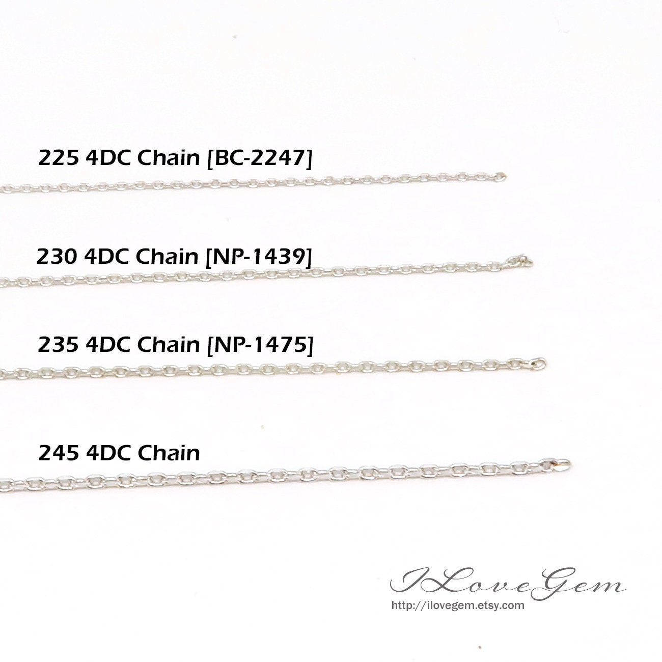 Essential Bulk Thin Chain, Bc-4dc-chain, Rhodium Plated Over Brass ...