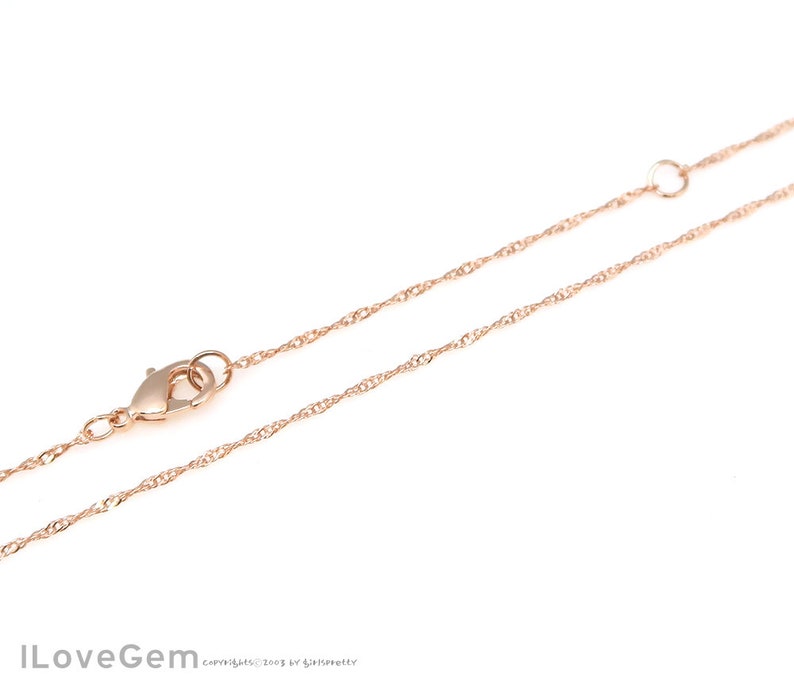 1mm Singapore Chain Rose Gold Plated D115 Chains NP-2075 18-20 Necklace Chain 18-20 inch chains 2pcs Twisted Thin Chain