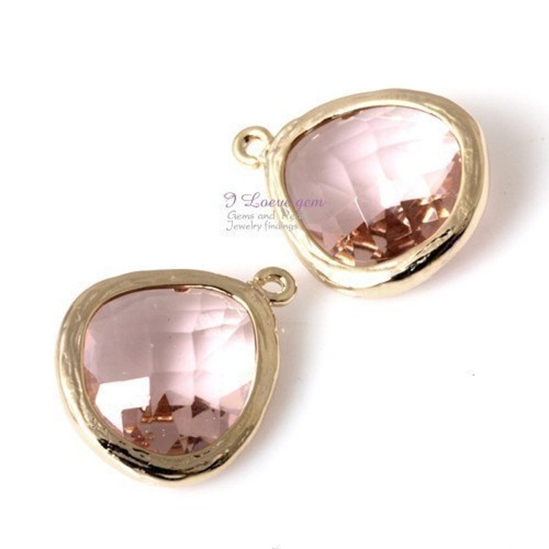 Champagne Glass fancy rosecut 13mm Peach SALE 10pcs G0130 Gold plated