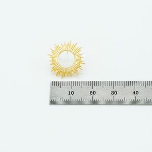NP-2140, Matte Gold Plated over Brass, 19mm Sun Ear Stud, Sunburst Earrings, 925 sterling silver post, DIY Making Earrings Bild 4