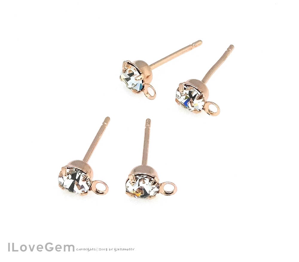 [STONE HENgE] 韓国☆14K Rose Gold☆New LuckyU B0039 Earrings STONE HENgE] 韓国☆14K Rose Gold☆New LuckyU B0039 Earrings