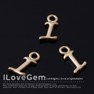 NP-1312 Matt Gold Plated, Initial Pendant, Alphabet Letters, I, 2pcs / Personalized alphabet initial necklace, anniversary jewelry