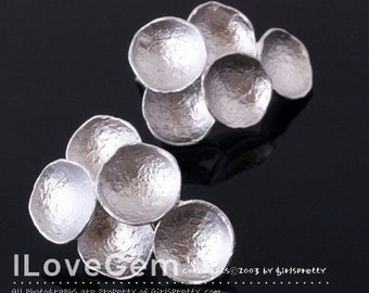 SALE/ 10pcs//  NP-763 Matt Rhodium plated, Bowl Earrings, Cup stud Earrings, Grape earrings, 925 sterling silver post