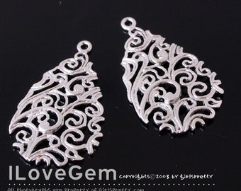 SALE/ 10pcs// NP-767, Matt Rhodium plated, Paisley drop Pendant, Necklace Pendant