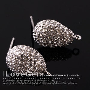 NP-1184 Nickel free Rhodium-plated, Bean, Earring, 925 sterling silver post, 2pcs