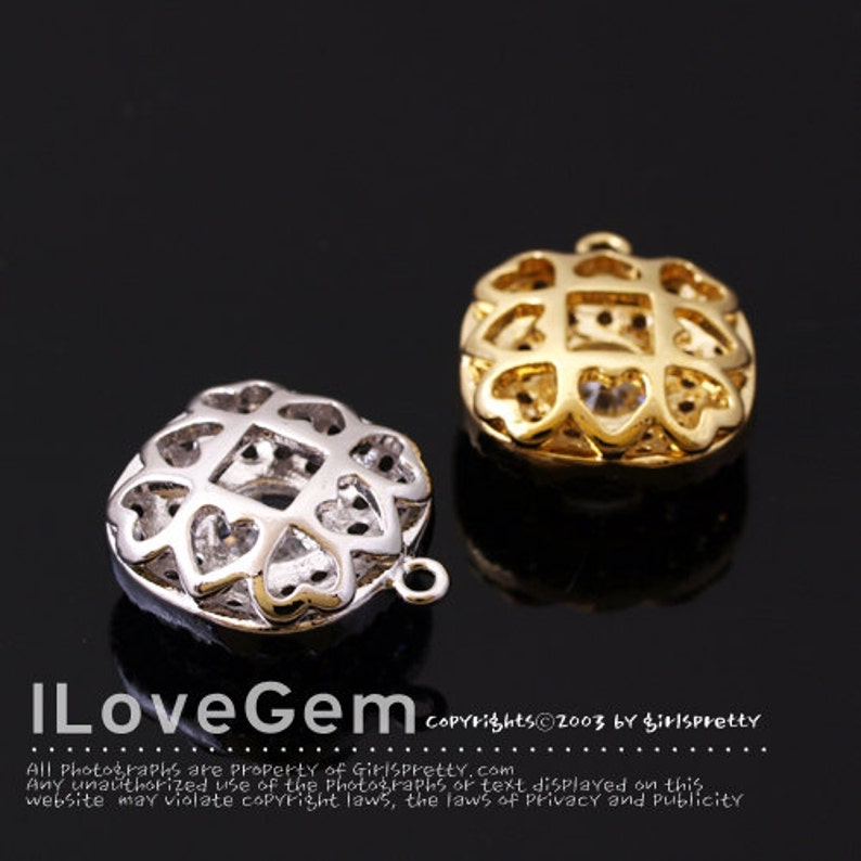 Cubic Charm Gold plated Cubic Square Pendant 14mm Wedding jewelry supplies Bridesmaid Earrings 2pcs NP-1709