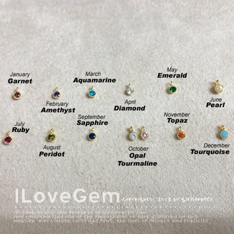 SALE 10pcs NP-1459 3.2mm Cubic Charm January Cubic Birthstone Gold Mini Birth Stone Pendant Garnet Add on Birth stone