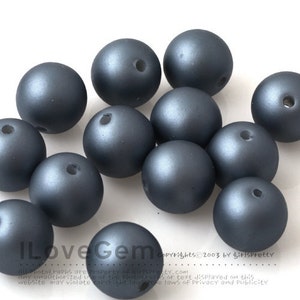 Pearl 405 (Matt Steel) Faux Pearl, Round, Bead, 12mm, 40pcs