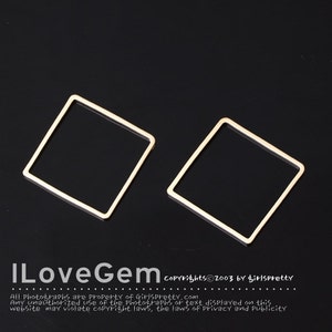 4pcs, NP-1833-1 Matt Gold Plated, Square, 20mm, Pendant