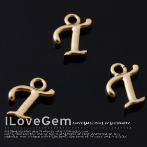 NP-1312 Matt Gold Plated, Initial Pendant, Alphabet Letters, T, 2pcs / Personalized alphabet initial necklace, anniversary jewelry