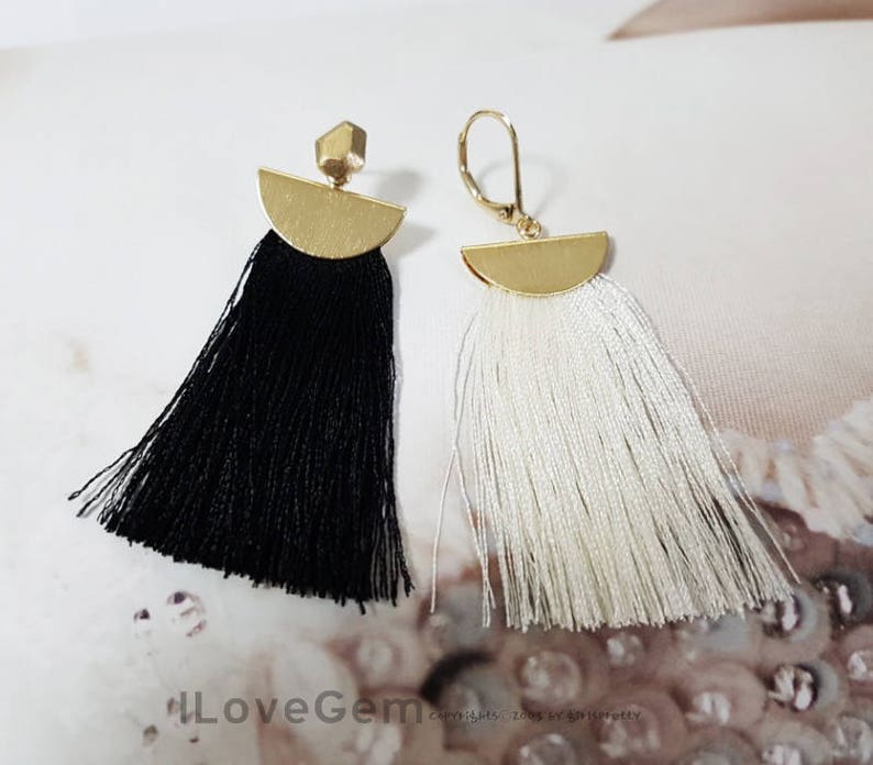 2pcs TA049 Silky Tassels With Gold Cap 20mm Small Cap Etsy