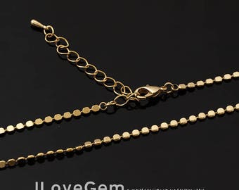 WSALE/ 10pcs// NP-1916 Necklace Chain, Gold Plated, 2mm ndc, 16 inch and extender 2 inch / Unique necklace chain, design necklace chain