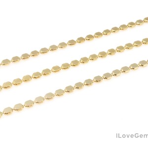 NP-2401, Gold Plated over Brass, 2mm ndc Chain, Cube Chain, Square Ball Chain, Chain Supply
