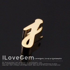 NP-1616-GO, Gold Plated, Cursive Alphabet, Lower case, Pendant, j, 2pcs/ Initial beads, Letter, Personalized, Customized jewelry