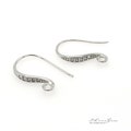 Elegant CZ Hook Earrings, NP-1165, Rhodium Plated over Brass, CZ Pave Ear Wires, Making Earrings, Bridal Gift, Perfect for Wedding Jewelry
