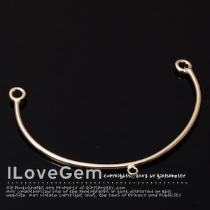 NP-1281 Gold plated over Brass, Simple Plain, Half, Bangle, 1pc