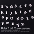 2pcs. Lowercase Initial Letter Pendant, NP-1478, Matt Rhodium Plated over Brass, a to z Alphabet Beads, Making Anniversary Jewelry