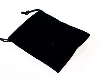 2pcs, PO08 Jewellery pouch, Square, Black, Velvet, Large size, 90X100mm