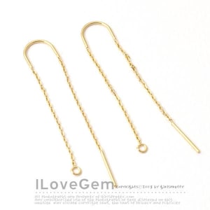 NP-1901 Gold, U Ear Thread, 45mm, Long Chain Earrings, Ear Thread Earrings, Dainty Earrings, Thread Earring Component