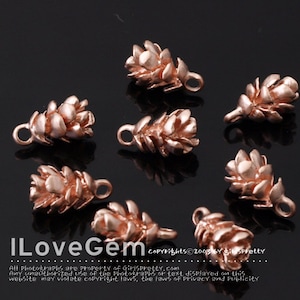 SALE/ 10pcs// NP-1785 Matt Rose Gold plated, Pine Cone Pendant, Pinecone Charm, Pine Cone necklace Pendant