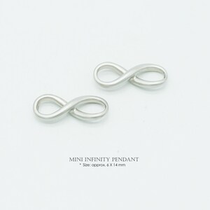 4pcs, NP-1538, Matte Rhodium Plated, Mini Infinity Pendant, Infinity Jewelry Connectors, Endless love, Bridesmaid Gift Pendant