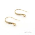 Elegant CZ Hook Earrings, NP-1165, Gold Plated over Brass, CZ Pave Ear Wires, Making Earrings, Bridal Gift, Perfect for Wedding Jewelry