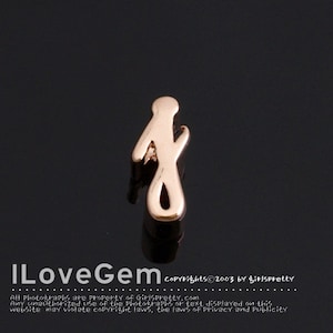NP-1616 Rose Gold, Cursive Alphabet, Lower case, Pendant, j, 2pcs/ Initial beads, Letter, Personalized, Customized jewelry