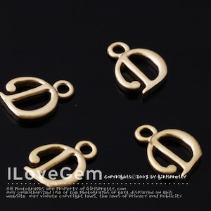 NP-1312 Matt Gold Plated, Initial Pendant, Alphabet Letters, D, 2pcs / Personalized alphabet initial necklace, anniversary jewelry