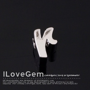 2pcs, r, NP-1616, Rhodium Plated, Cursive Alphabet, Lower case, Pendant, Initial beads, Letter, Personalized, Customized jewelry