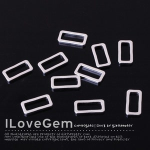 NP-1624 Matt Rhodium-plated, S-size, Basic simple rectangle ring, 10pcs