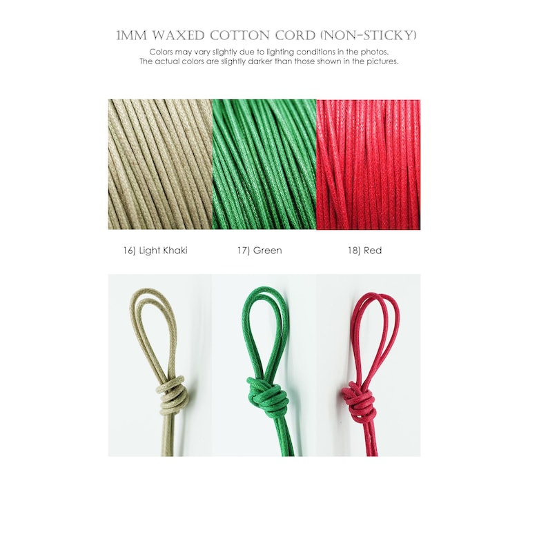 1mm Waxed Cotton Cord, 17 Colors, Beading Macrame String Thread For Jewelry Making Necklace Bracelet image 5