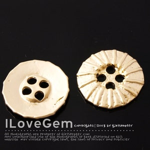 NP-1243 Matt Gold plated over Pewter, Button pendant for Bracelet, 4pcs