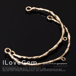 1pcs, NP-1282, Gold plated over Brass, Branch st. Half Bangle, Bangle Bracelet