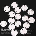SALE/ 20pcs// NP-1812 Matt Rhodium Plated, 10mm, Flat Round, 2 Hole, Personalized Stamping Blank, Pendant product logo