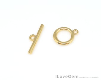 NP-2251, Nickel Free Gold Plated, Toggle Clasp, 13.6mm, Gold Toggle Clasps