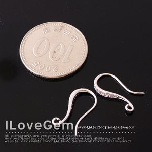 WSALE/ 20pcs// NP-1165, Rhodium Plated, Earrings, Wedding jewelry supplies, Cubic Ear Wires, Cubic Ear Hooks image 3