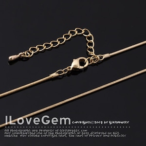 2pcs, NP-1585, 16" Necklace Chain, Gold plated, 1.0mm, 130R Round Snake chain, 16 inch and extender 2 inch