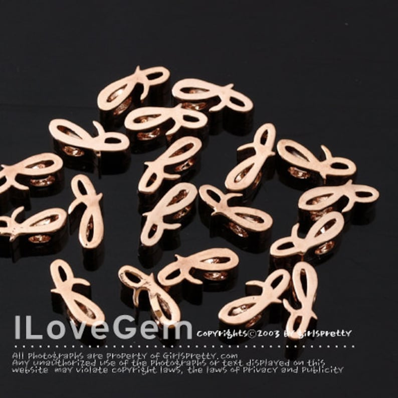 NP-1616 Rose Gold Plated, Cursive Alphabet, Lower Case, Pendant, F ...