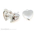 NP-2051, Rhodium Plated, 13mm Mini Heart Locket Pendant, Tiny Locket Necklace Charm, Anniversary Necklace Supplies, Keepsake