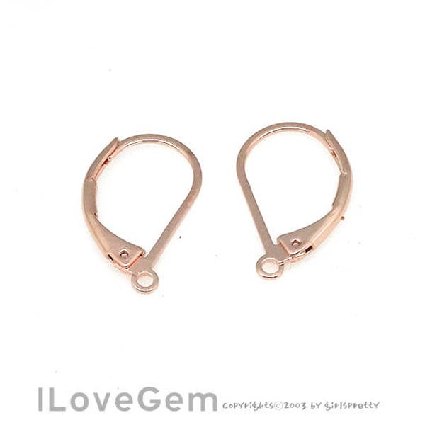 NP-1493 Nickel Free Rose Gold, Earwire, Leverback, Earrings, L-size