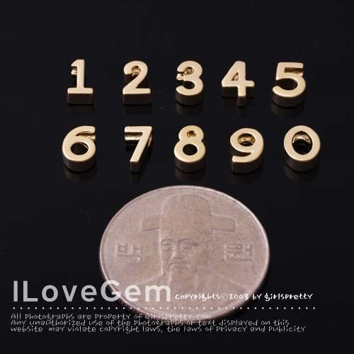 NP1477 Matt Gold Plated Number Pendant Three3 2pcs / Etsy