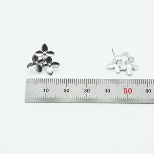 NP-232 Matt Rhodium Plated over Brass, Sakura Flower Earrings, Cherry Blossom Ear Stud, Wedding Jewelry, 925 sterling silver post image 3