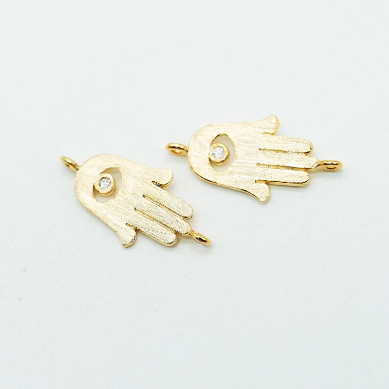 Small Hand File Set 58PCS- Bulk Sale, BS048, Satin Gold Plated Brass, Hamsa Hand Connector ...