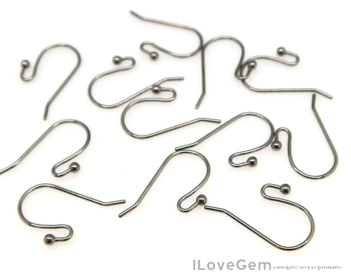 20pcs NP1392 Black Plated Earwires Earhooks 20mm Etsy