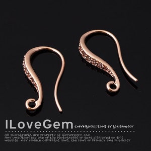 WSALE/ 20pcs// NP-1165, Rose gold Plated, Earrings, Wedding jewelry supplies, Rose Gold Ear Wires, Rose Gold Ear Hooks image 1