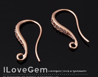 WSALE/ 20pcs// NP-1165, Rose gold Plated, Earrings, Wedding jewelry supplies, Rose Gold Ear Wires, Rose Gold Ear Hooks