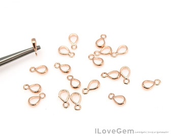 SALE/ 50pcs// NP-2054, Rose Gold plated, 2X9mm, Simple Pendant Bail, Bail with Open Loop, Necklace Pendant Bail