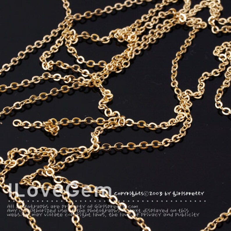 WSALE/ 20M// BC-235SF, Gold plated, 235SF Flat Cable chain, Flat cable chain, Delicate Chain image 1