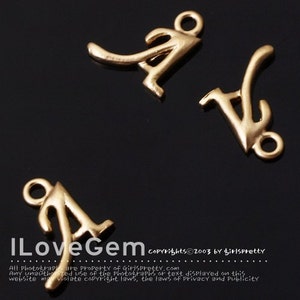 NP-1312 Matt Gold Plated, Initial Pendant, Alphabet Letters, A, 2pcs / Personalized alphabet initial necklace, anniversary jewelry